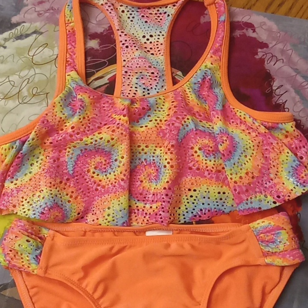 Wonder Nation Pink and Yellow Bikini Set